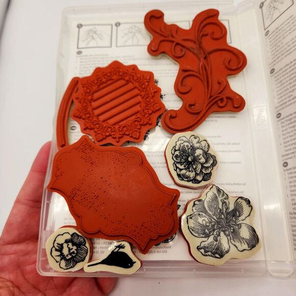 Stampin Up Everything Eleanor Cling Stamp Set Unmounted Flowers Frames - Picture 4 of 5